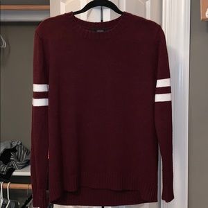 Burgundy Two Stripe Sweater
